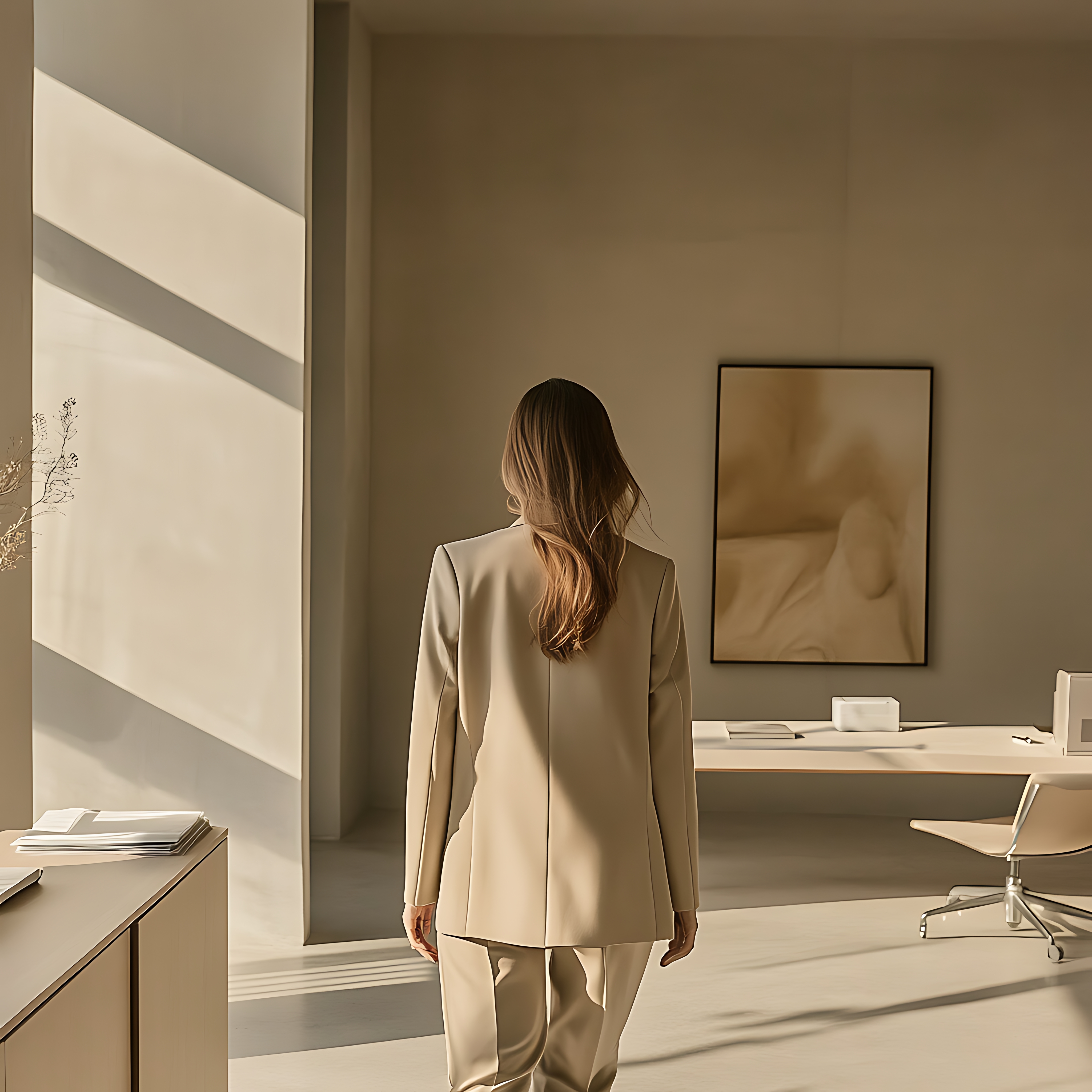 Woman in office